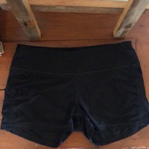 Black spandex workout shorts